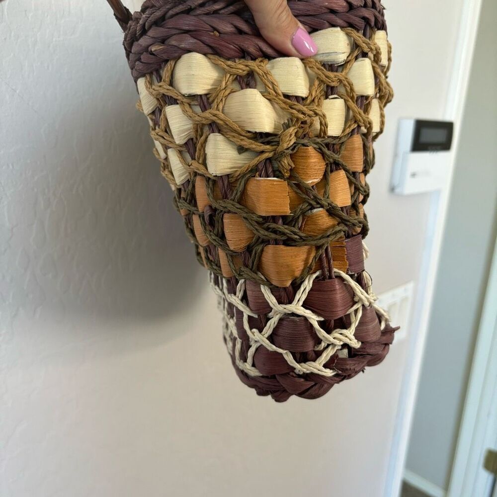 Wicker and beaded artsy bag - Picture 4 of 6